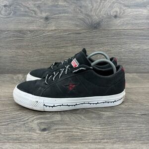 Converse One Star Pro Black Suede Low Top Skate Sneakers Size 6.5‎ Barbed Wire